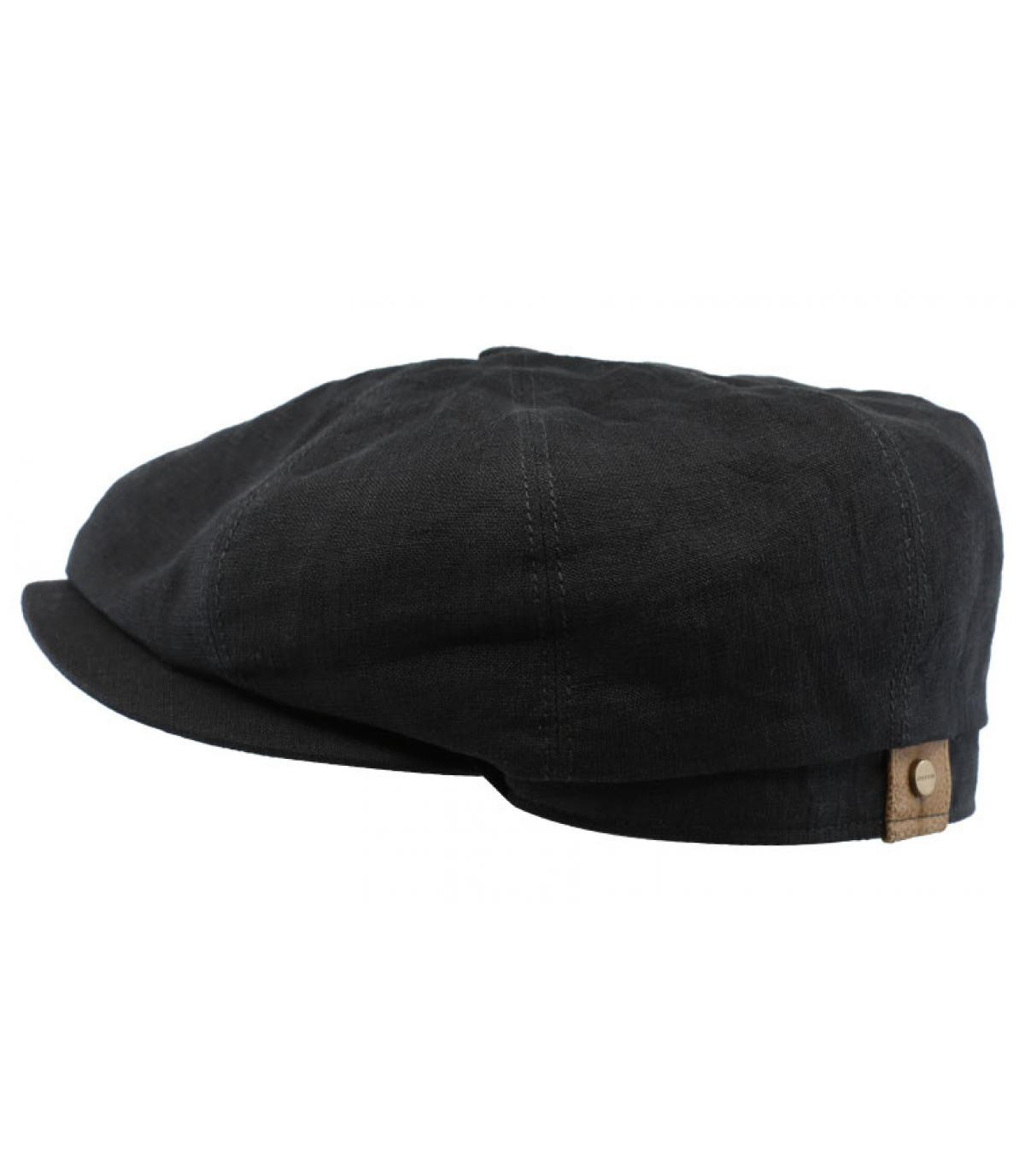 black newsboy cap linen